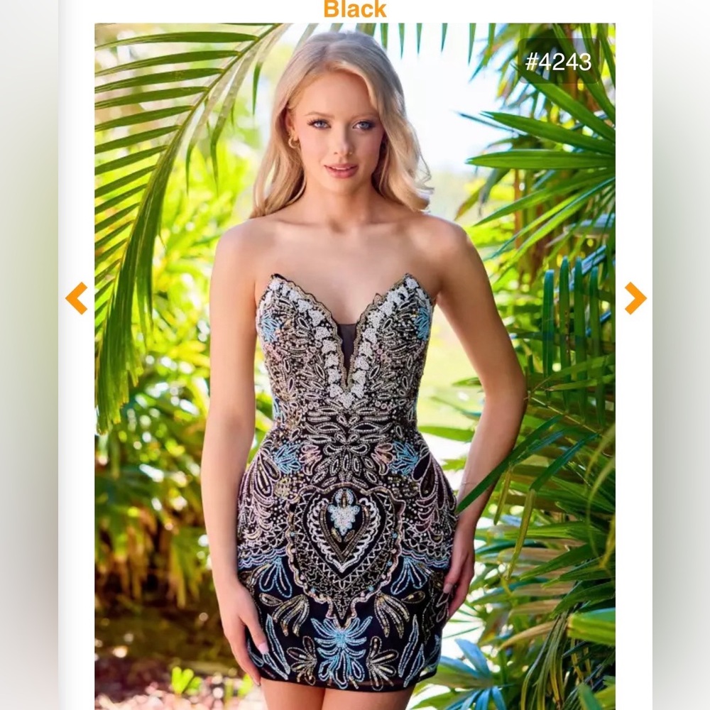 Primavera Couture Multicolor Embellished Prom Dress